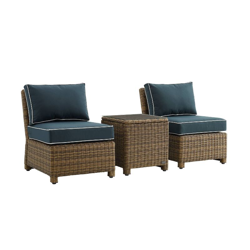 Bradenton 3pc Wicker Armless Chairs with Side Table - Crosley
, 4 of 9