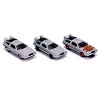 "Back to the Future" Time Machine 3 piece Set "Nano Hollywood Rides" Diecast Model Cars by Jada - 2 of 3
