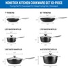 Itopfox Nonstick Induction Cookware Set, 10-Piece Pots and Pans for All Stovetops, Dishwasher Safe Kitchen Cookware with Frying Pans, Saucepans - 2 of 4