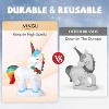 VINGLI 6.5ft Tall Christmas Unicorn Inflatable, Blow Up Yard Decoration with Secure Stakes Storage Bag - 3 of 4