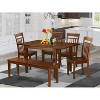 Asian Dining Room Set - 6 Piece Table & Chair Set - Solid Wood Kitchen Table with Bench - 2 of 4