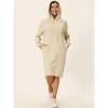 INSPIRE CHIC Womens' Casual Pullover Sweatshirt Long Sleeve Hoodie Dress with Pockets - 2 of 4