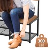 Pipe Style Wooden Brown Hall Tree with Shoe Bench - 3 of 4