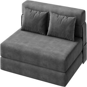 COZONY 4-in-1 Folding Sofa Bed & Sleeper Chair, 80" Convertible Loveseat, Tufted Floor Lounger - 1 of 4
