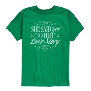 Boys' - Instant Message - Yes To Her Love Story Short Sleeve Graphic T-Shirt - 1 of 4