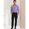 Lars Amadeus Men's Casual Striped Long Sleeves Button Down Shirts - 3 of 4