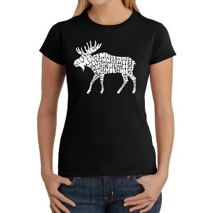 LA Pop Art Women's Word Art T-Shirt - Moose - 1 of 4