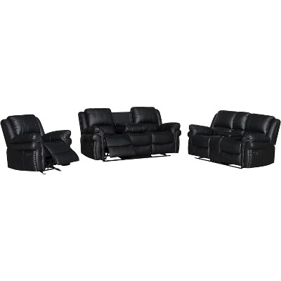 Hybition Leather Recliner Living Room Seat Chair with Adjustable Footrest