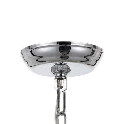 Elegant 5-Light Chandelier in Polished Chrome with Silk Shade