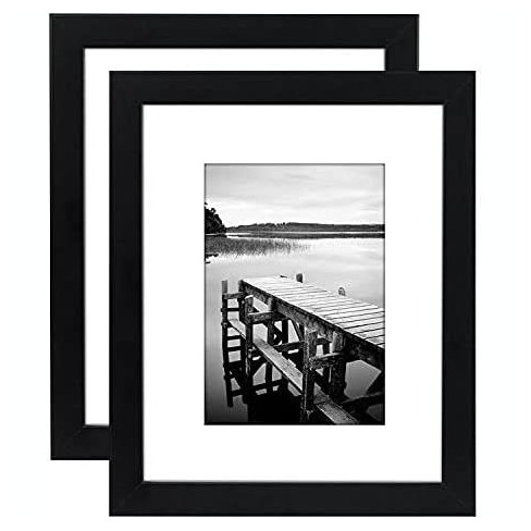 Picture Frame  WIth Matt - Made of MDF / Shatter Resistant Glass Horizontal and Vertical Formats - Variety of Sizes & Multipacks - Americanflat - image 1 of 4