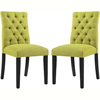 Modway Duchess Dining Chair Fabric Set of 2 Wheatgrass
