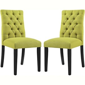 Modway Duchess Dining Chair Fabric Set of 2 Wheatgrass - 1 of 3