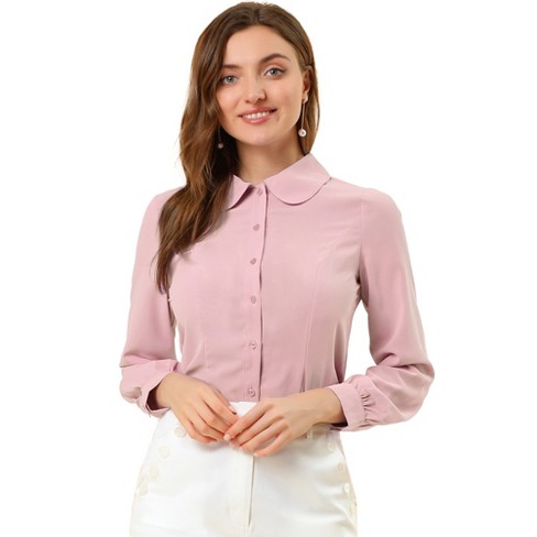 Women's long sleeve peter pan store collar shirt