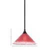 Toltec Lighting Any 1 - Light Pendant in  Black Copper with 12" Raspberry Crystal Shade - 2 of 2