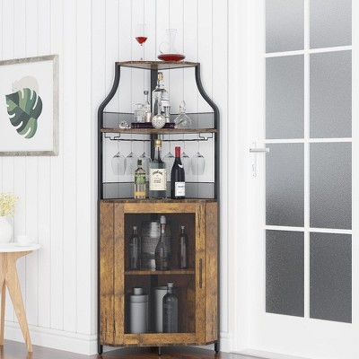 Corner Wine Cabinet with Removable Wine Rack