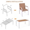7-Piece Outdoor Patio Dining Set with Acacia Wood Tabletop and 6 Weave Rattan Chairs - 3 of 4