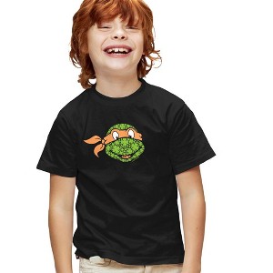 Teenage Mutant Ninja Turtlet. Patrick's Day Clover Michelangelo Youth T Shirt, Black - 1 of 4