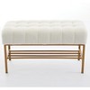 PAGED Ottoman Bench with Shoe Rack Modern Linen Ottoman with Metal Legs, End of Bed Bench for Living Room, Bedroom, Entryway, Load 300 lb - 3 of 4