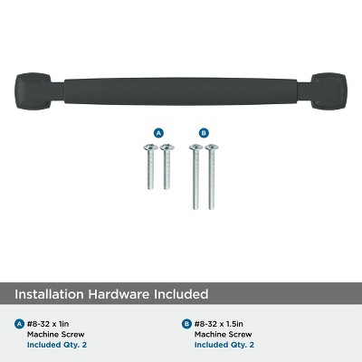 Matte Black Zinc Cabinet and Drawer Pull with Mounting Hardware