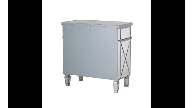 32&#34; Sasha Mirrored Storage Console Night Stand With Drawer Silver - Powell, 2 of 16, play video