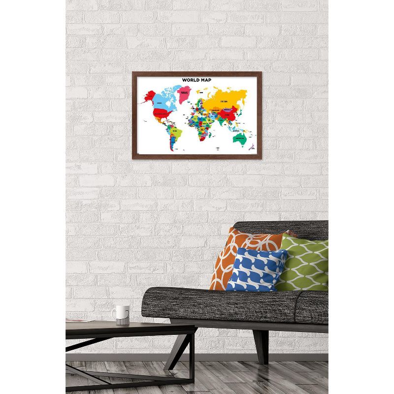 Trends International Map - World 2022 Framed Wall Poster Prints, 2 of 7