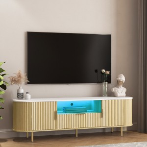 KTMBDW 68" Fluted TV Stand, Modern Entertainment Center for TVs Up to 55 inches, TV Console with Curved Profile Design, Media Console for Living Room - 1 of 4