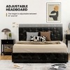 Costway Upholstered Platform Bed w/ 4 Drawers PU Leather Button Tufted Headboard - image 3 of 4