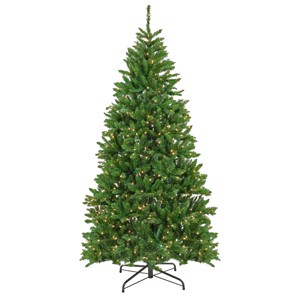 7.5' Prelit Hinged Chesterfield Spruce Artificial Christmas Tree Clear Lights - National Tree Company - 1 of 4
