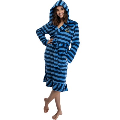 Harry Potter Juniors' Striped Hooded Plush Fleece Robe Pajama