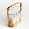 Plum & Post Aila Hurricane Small - Gold Glass Candleholder - 2 of 4