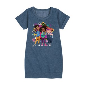 Girls' - Karma's World - We're All Stars Graphic Short Sleeve Fleece Dress - 1 of 4
