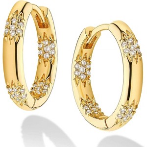 Dremmy Studios CZ Huggie Hoop Earrings | 14K Gold Plated, Chunky & Minimalist Gift - 1 of 4