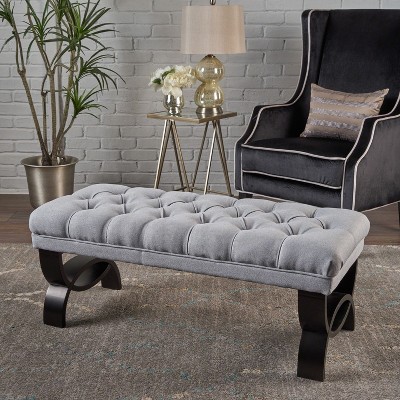 NicBex Ottoman with Half-Circle Legs, Classic Entryway Bench with Button-Tufted Diamond Stitch for Family Room, Bedroom