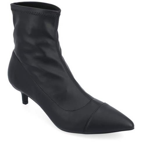 Ladies black kitten heel ankle clearance boots