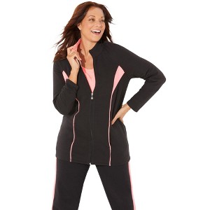 Catherines Women's Plus Size Glam French Terry Active Jacket - 1 of 4
