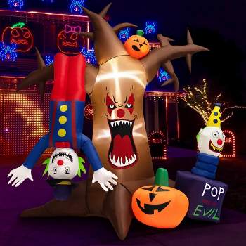 Costway 8ft Long Halloween Inflatable Skeleton Ride On Train Led ...