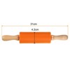 Unique Bargains Silicone Smooth Wooden Handle Non-Stick Kitchen Rolling Pin - 2 of 4