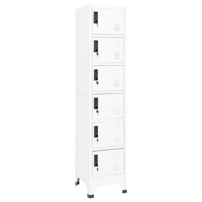 VidaXL Locker Cabinet White 15 in.x15.7 in.x70.9 in. Steel