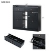 SKRAN Tipping Bucket Shoe Cabinet Multifunctional 2-Tier Shoe Storage Organizer Freestanding Shoe Rack with 4 Flip Drawers for Entrance Hallway - 3 of 4