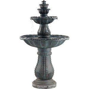 John Timberland Hampton Rustic 4 Tier Cascading Outdoor Floor Water Fountain with LED Light 56 3/4" for Yard Garden Patio Deck Porch Exterior Balcony - 1 of 4