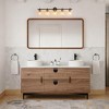 BAOURE 3-Light Brass Bathroom Vanity Light, 21.65" Vintage Vanity Light with Clear Glass Shades for Mirror, Living Room - 3 of 4