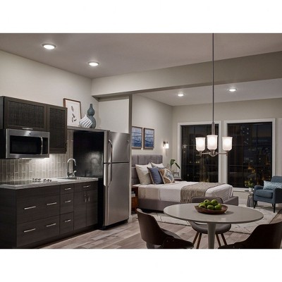 Brushed Nickel 3-Light Mini Chandelier with Clear Glass Shades