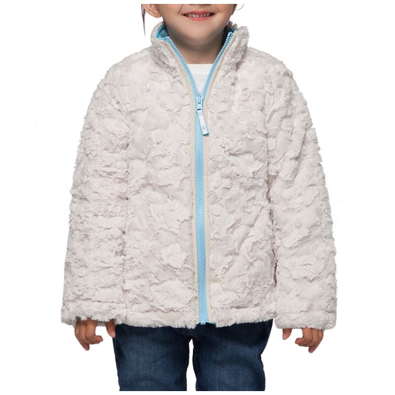 Rokka&Rolla Girls' Reversible Fleece Jacket Puffer Coat, 1 of 14