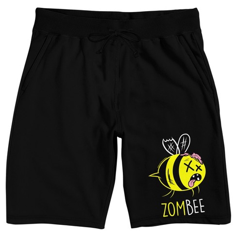 Zombee Humorous Zombie Bee Men’s Black Sleep Pajama Shorts - image 1 of 3