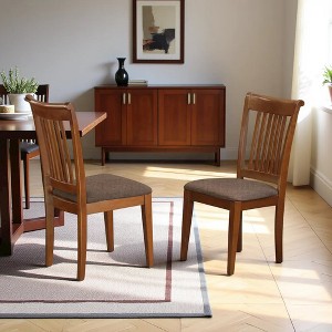 East West Furniture, Portland slat back chair for kitchen with Fabric seat - 1 of 4