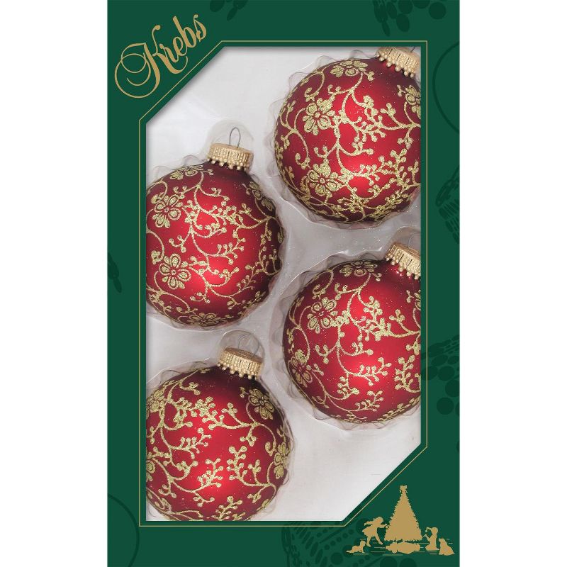Christmas By Krebs - 67mm/2.625" Decorated Glass Balls Ornaments [4 Pieces], 1 of 4
