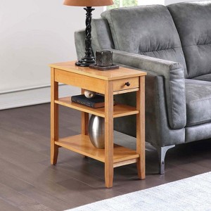HomeStock Belmont End Table with Drawer and Multiple Shelves, Sleek Transitional Side Table for Storage, Magazines, and Decorative Displays - 1 of 4