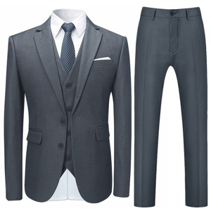 Cloudstyle Mens Stylish 3 Piece Dress Suit Classic Fit Wedding Formal Jacket & Vest & Pants - 1 of 4