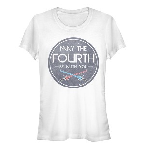 Juniors Womens Star Wars May the Fourth Lightsabers T-Shirt - 1 of 3