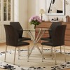 5-Piece Dining Set with Round Tempered Glass Table and 4 Armless Chairs - 3 of 4